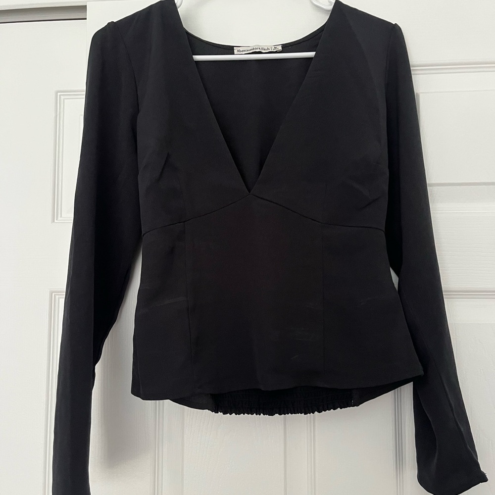 Elegant Black V-Neck Women's Top
